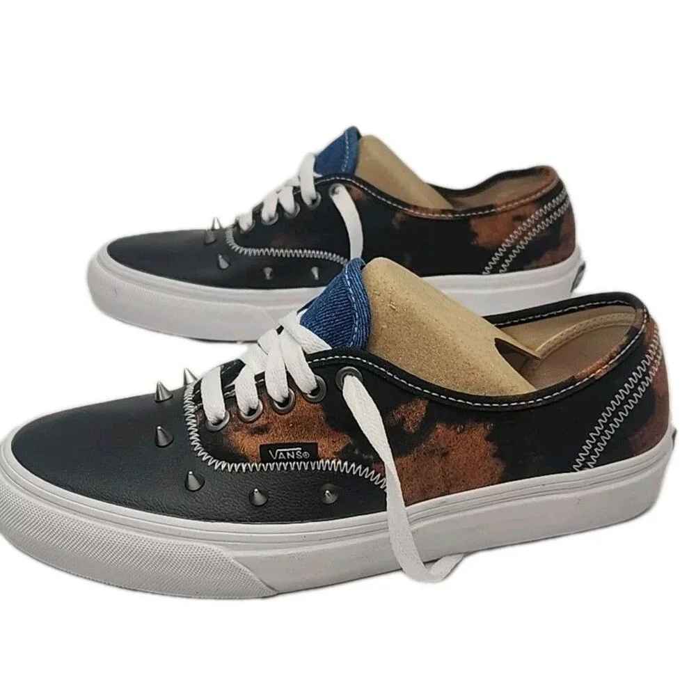 Vans Sneaker Shoe Women Sz 8.5 Tartan Daze Multi Acid Dye Spike Skater Men 7 NEW